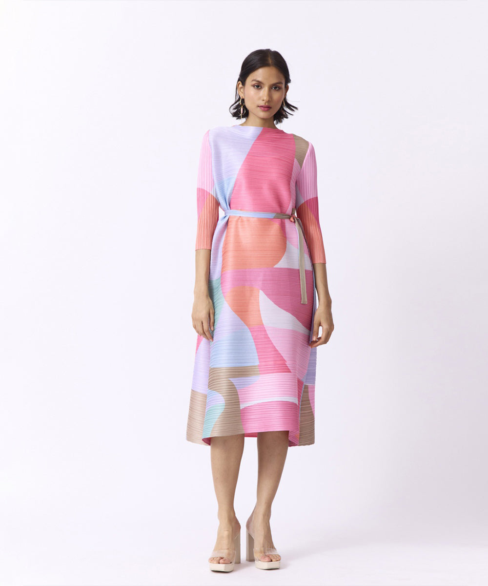 The Hester Dress - Pink & Taupe