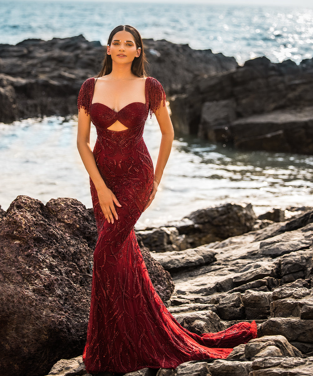 Manika Red Gown