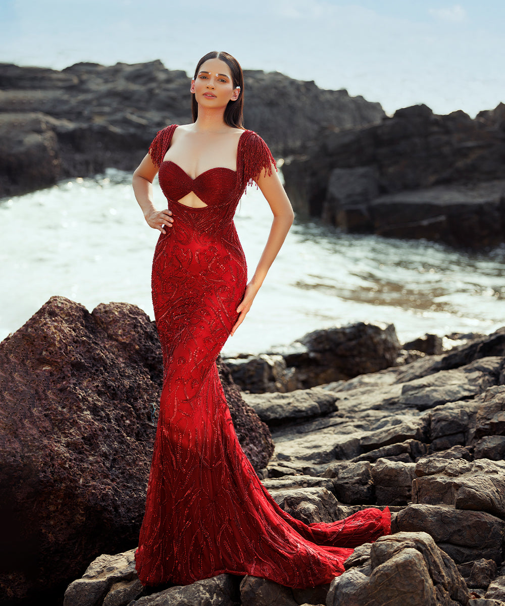 Manika Red Gown