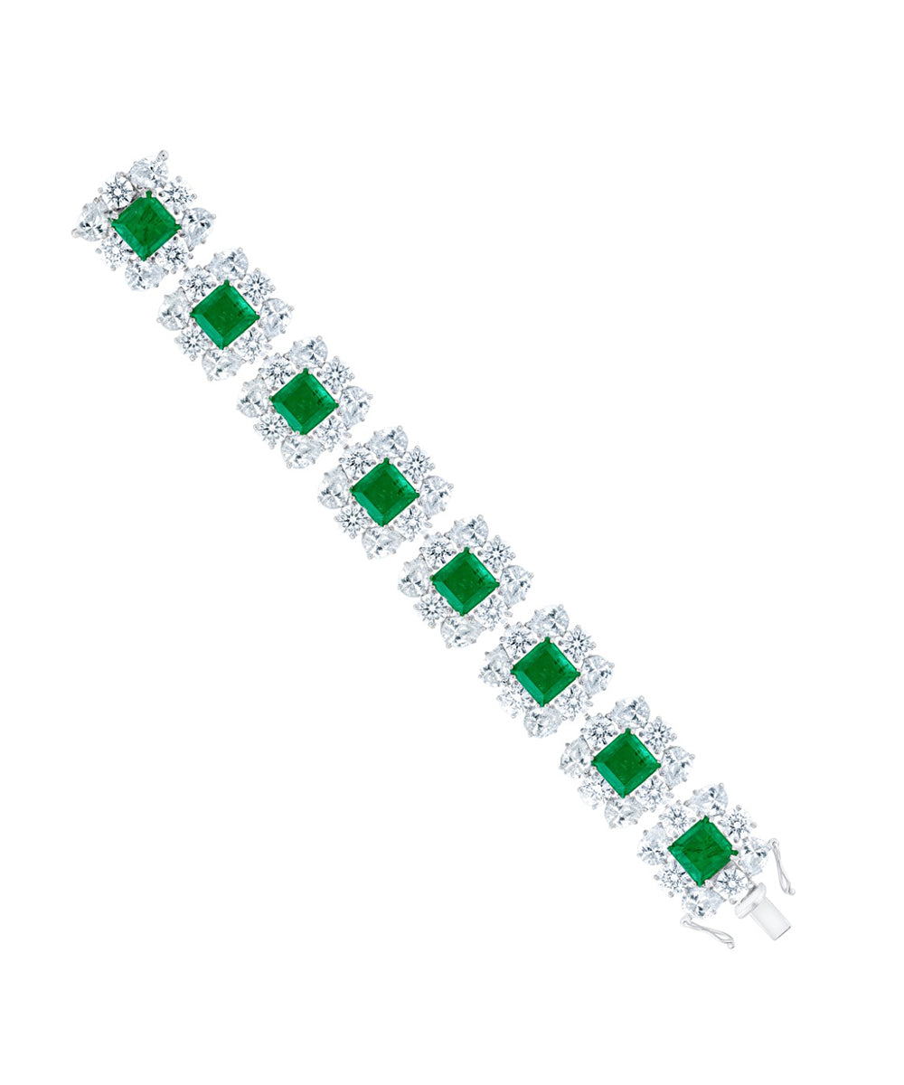 Royal Emerald Cuff Bracelet By Hyba Jewels