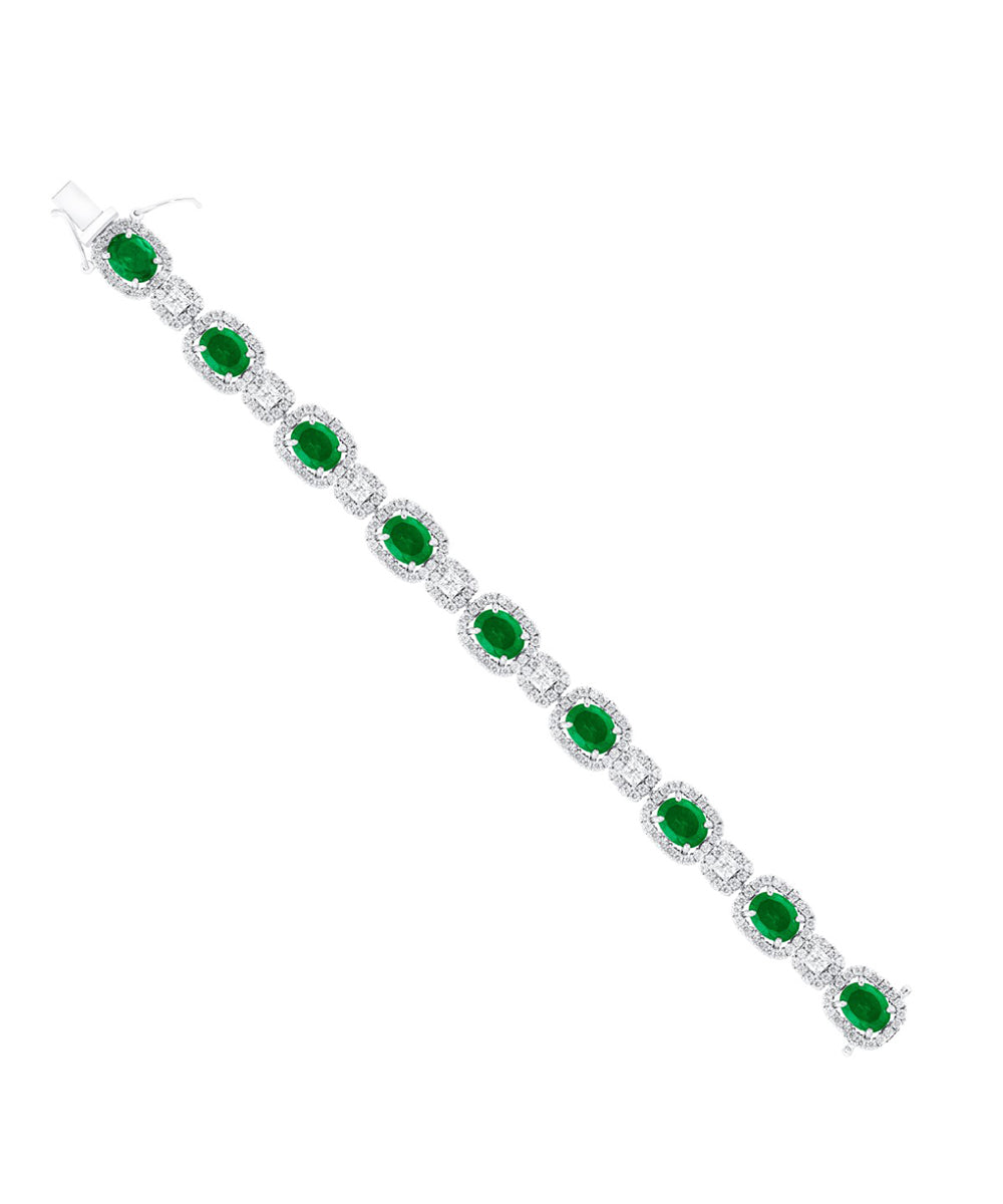 Emerald Halo Bracelet By Hyba Jewels