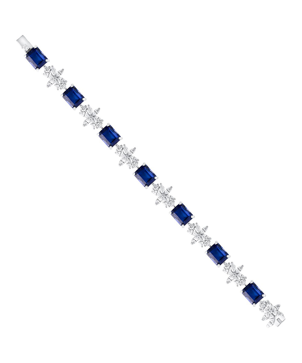 Blue Sapphire Tennis Bracelet By Hyba Jewels