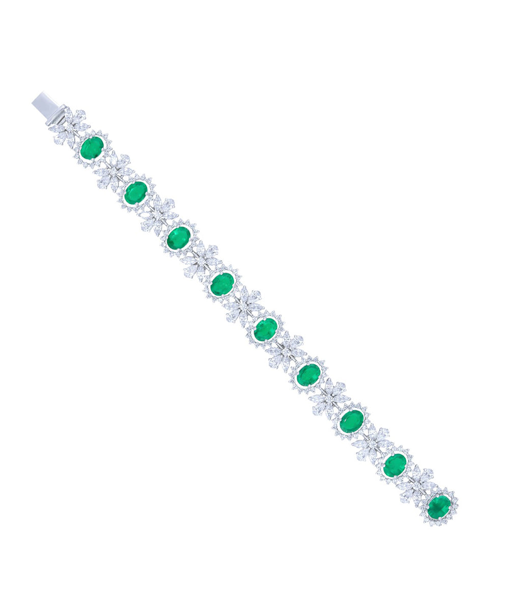 Blossom Emerald Halo Bracelet By Hyba Jewels