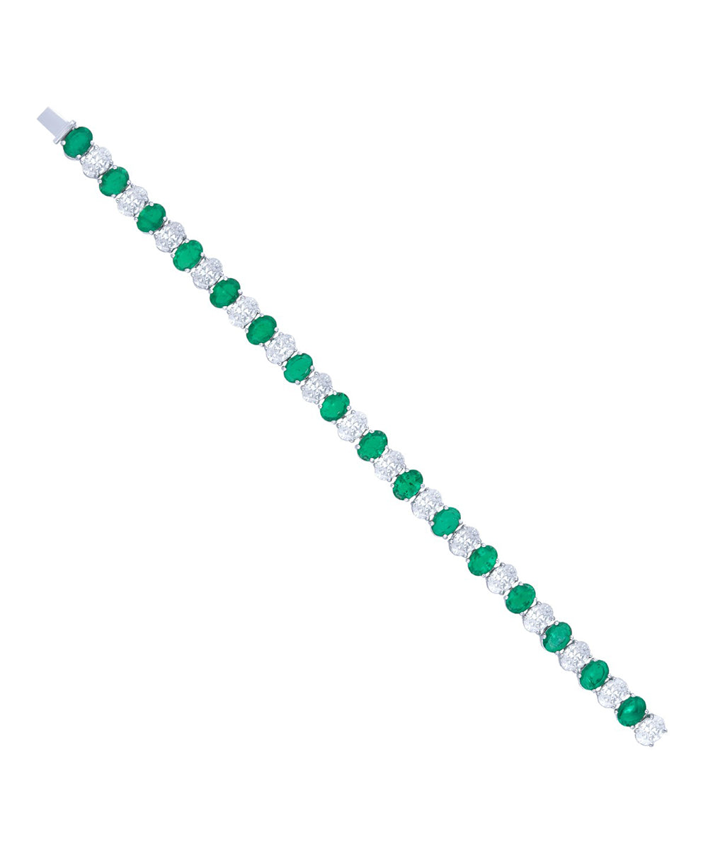 Oval Emerald Tennis Bracelet By Hyba Jewels