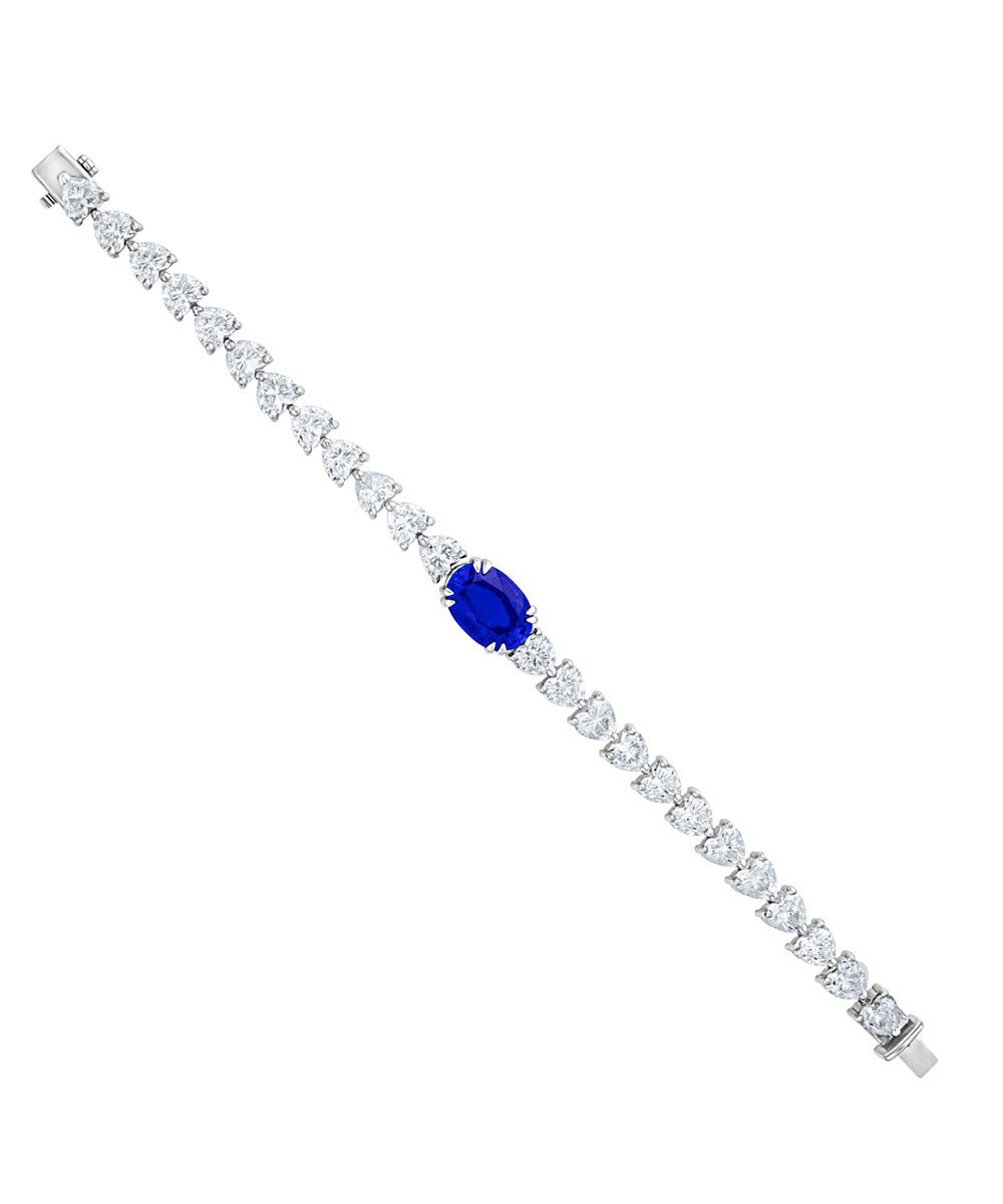 Oval Shape Blue Sapphire Bracelet By Hyba Jewels