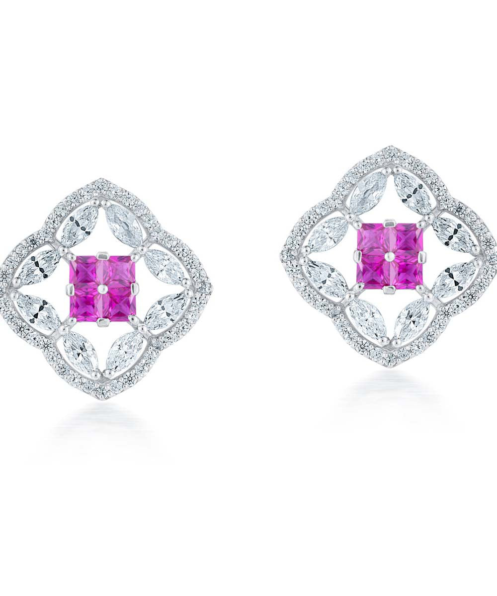 Delightful Pink Stud Earrings By Hyba Jewels