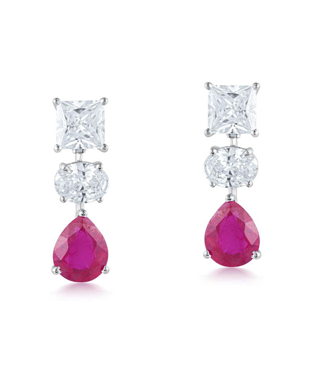Elegant Pink Drop Earrings By Hyba Jewels