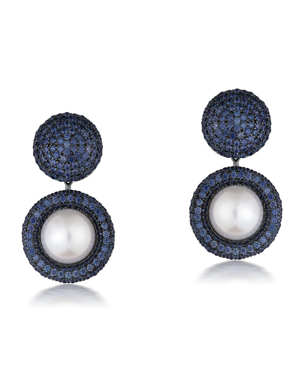 Vintage Blue Sapphire Earrings By Hyba Jewels
