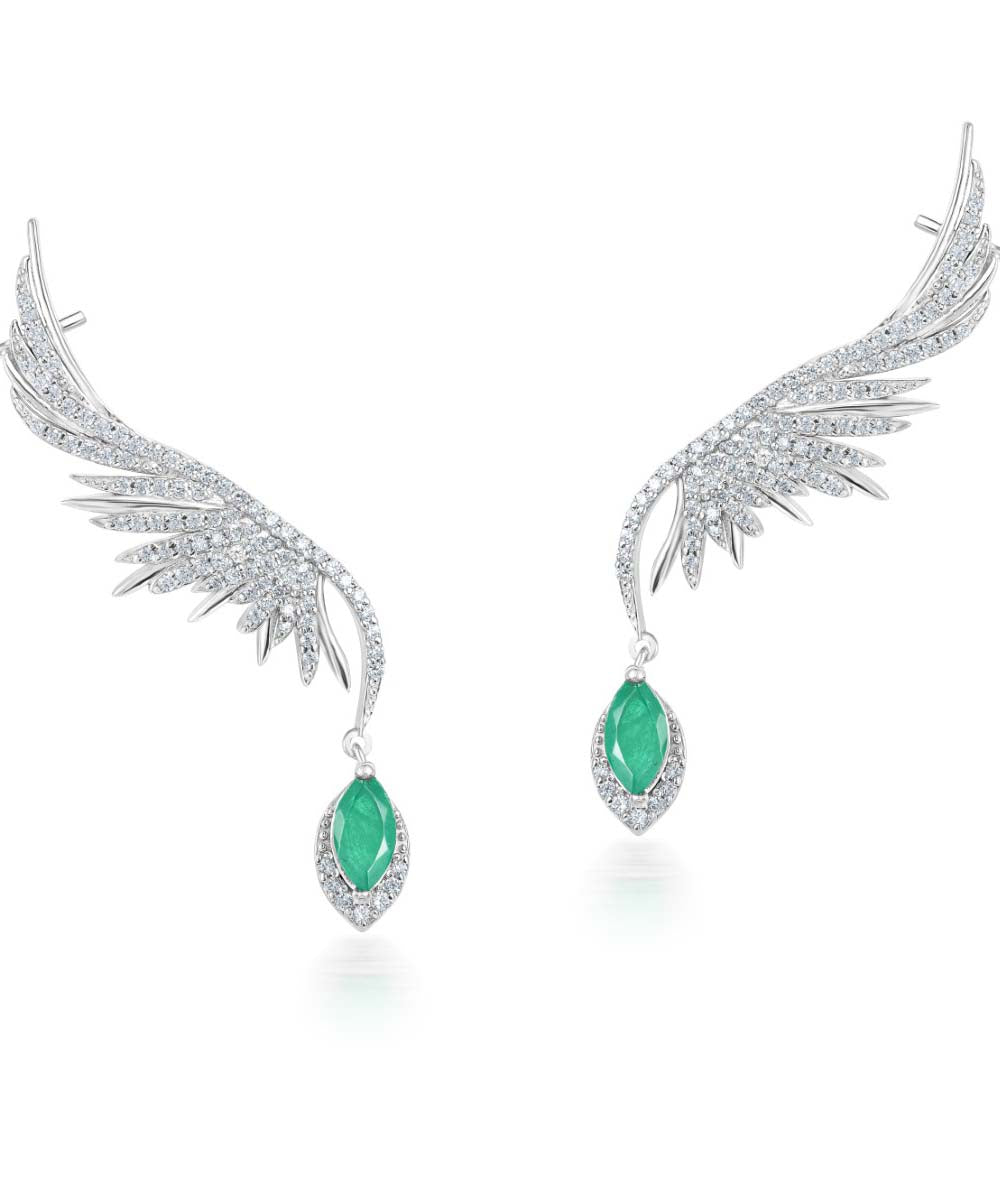 Classic Emerald Drop Earrings By Hyba Jewels