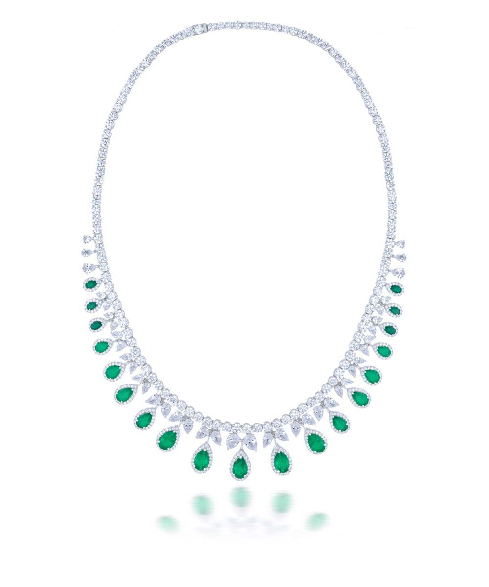 Elegant Emerald Necklace By Hyba Jewels