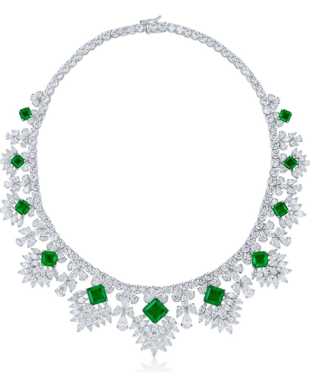 Emerald Bridal Necklace By Hyba Jewels