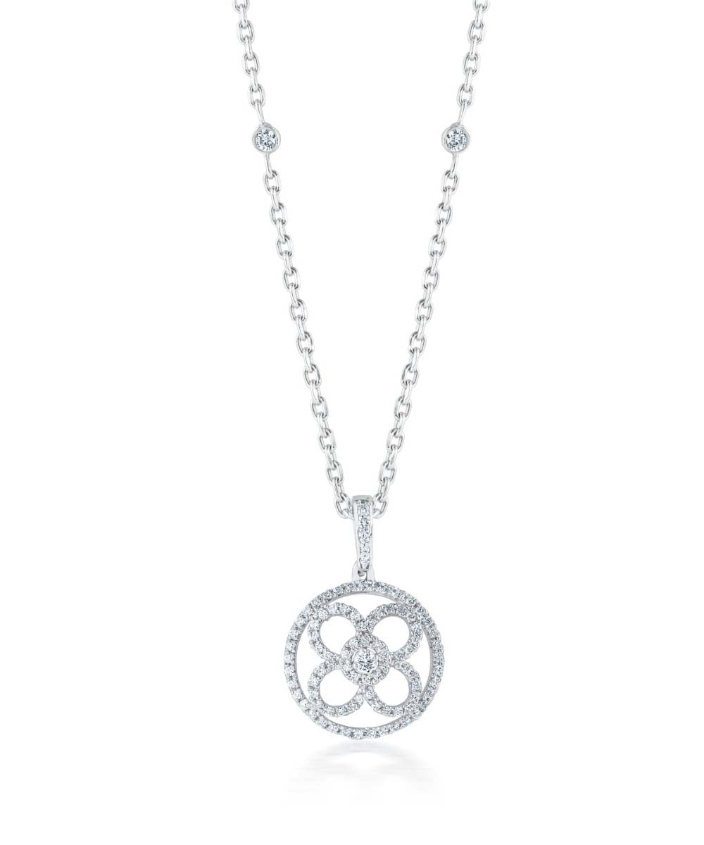Multi Cut Solitaire Chain Pendant By Hyba Jewels