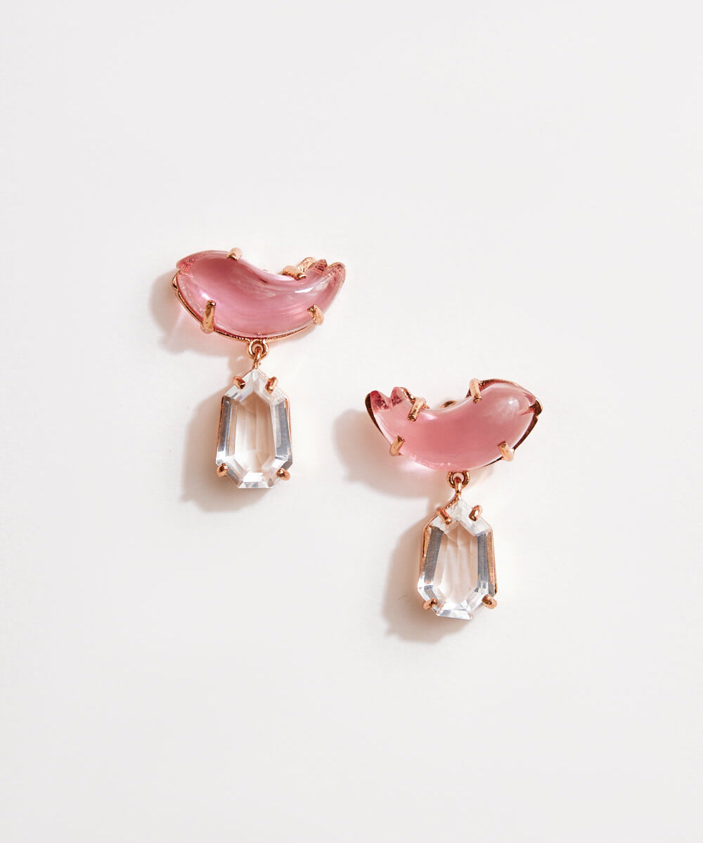 Le Cleo Drop Earrings in Vintage Rose