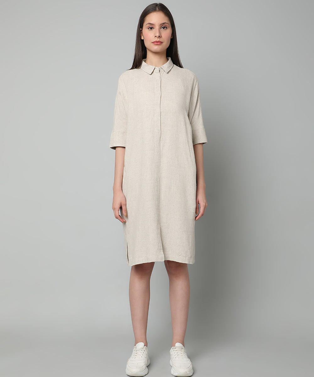 Linen Shirt Dress with Belt