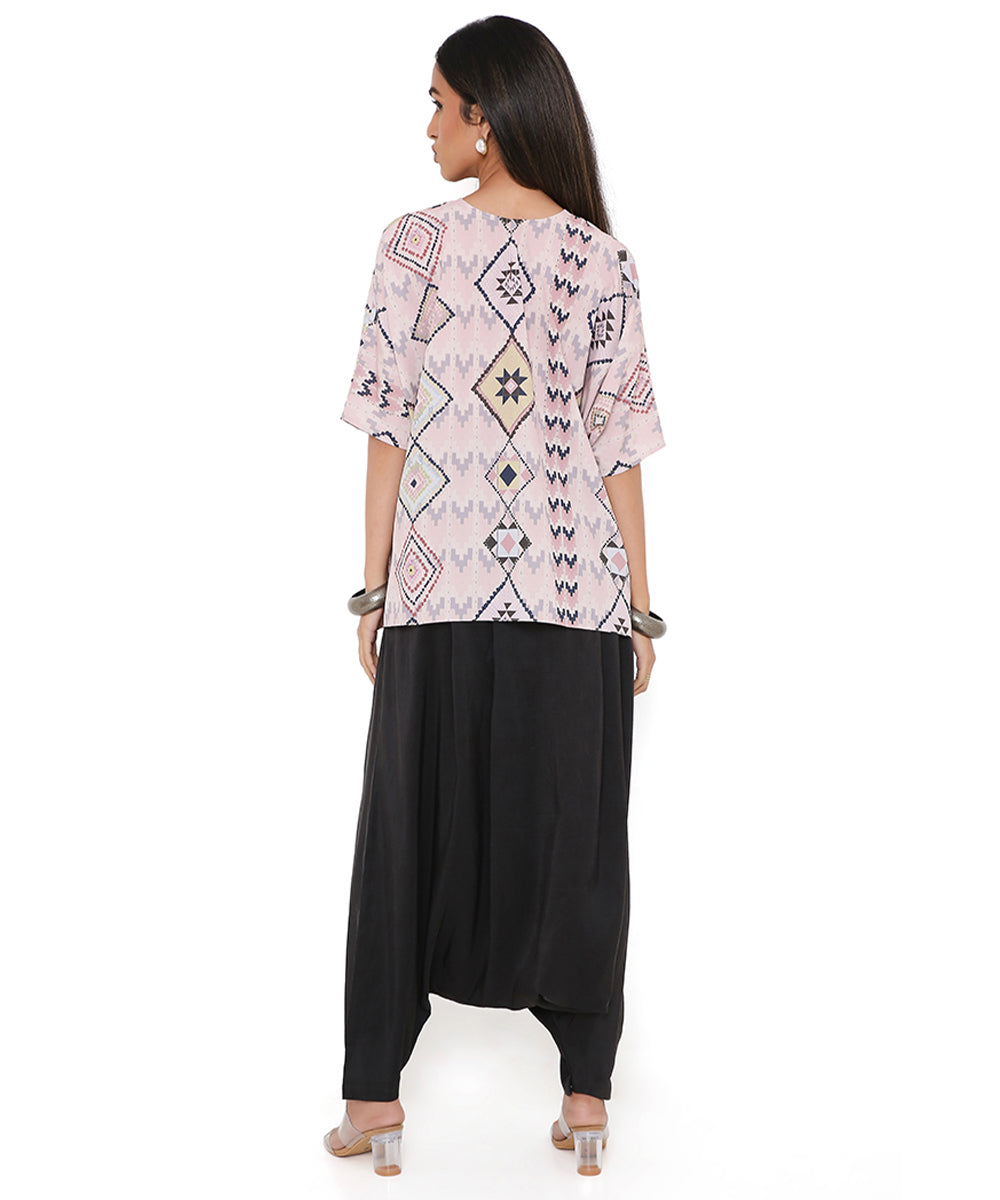 Blush mosaic diamond print crepe short maya tunic