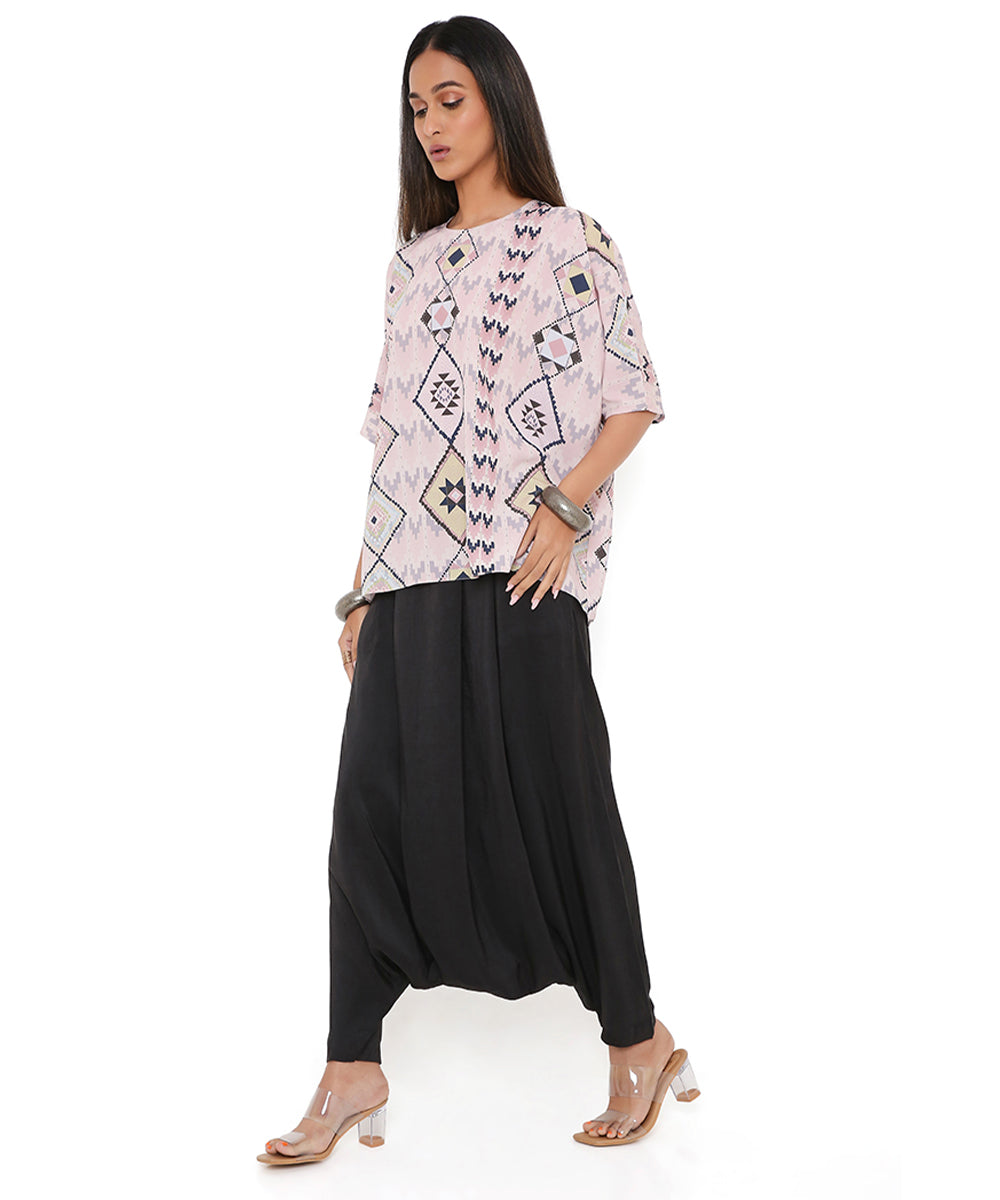 Blush mosaic diamond print crepe short maya tunic