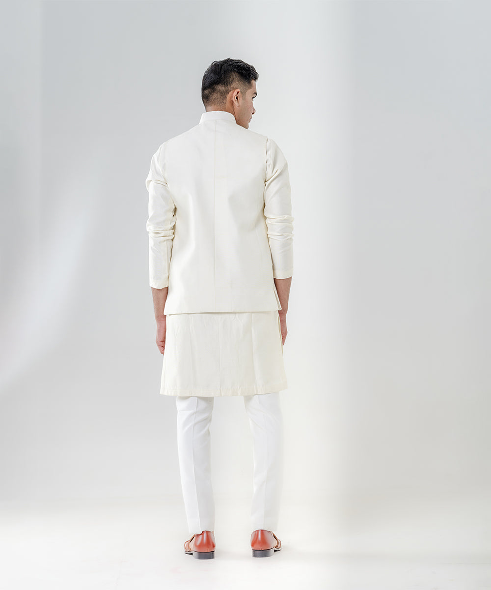 Ivory Embroidered Bandi Set