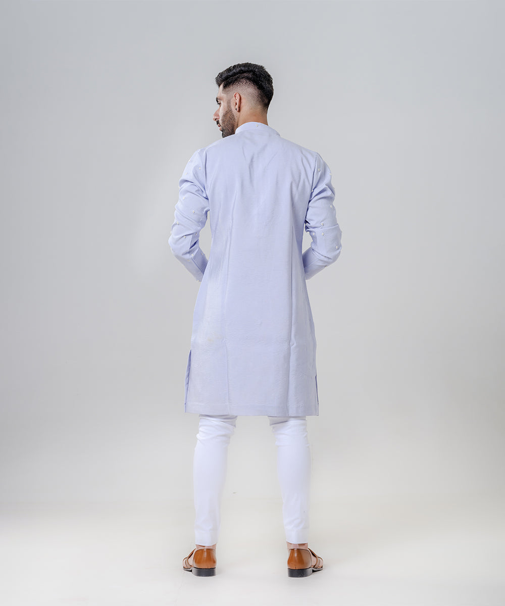 Powder Blue Chanderi Kurta