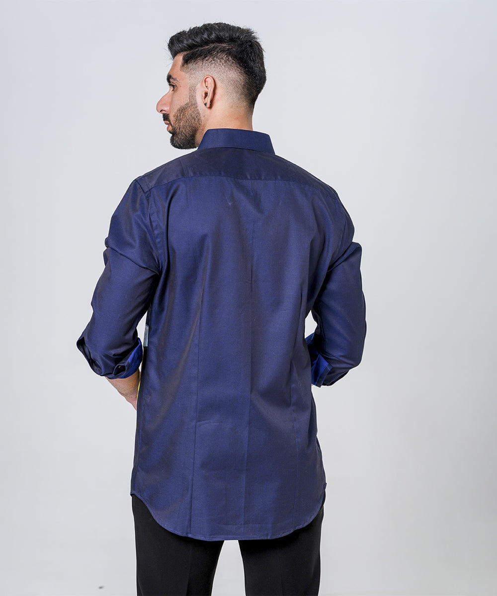 Hand Painted Mid-Night Blue Shirt