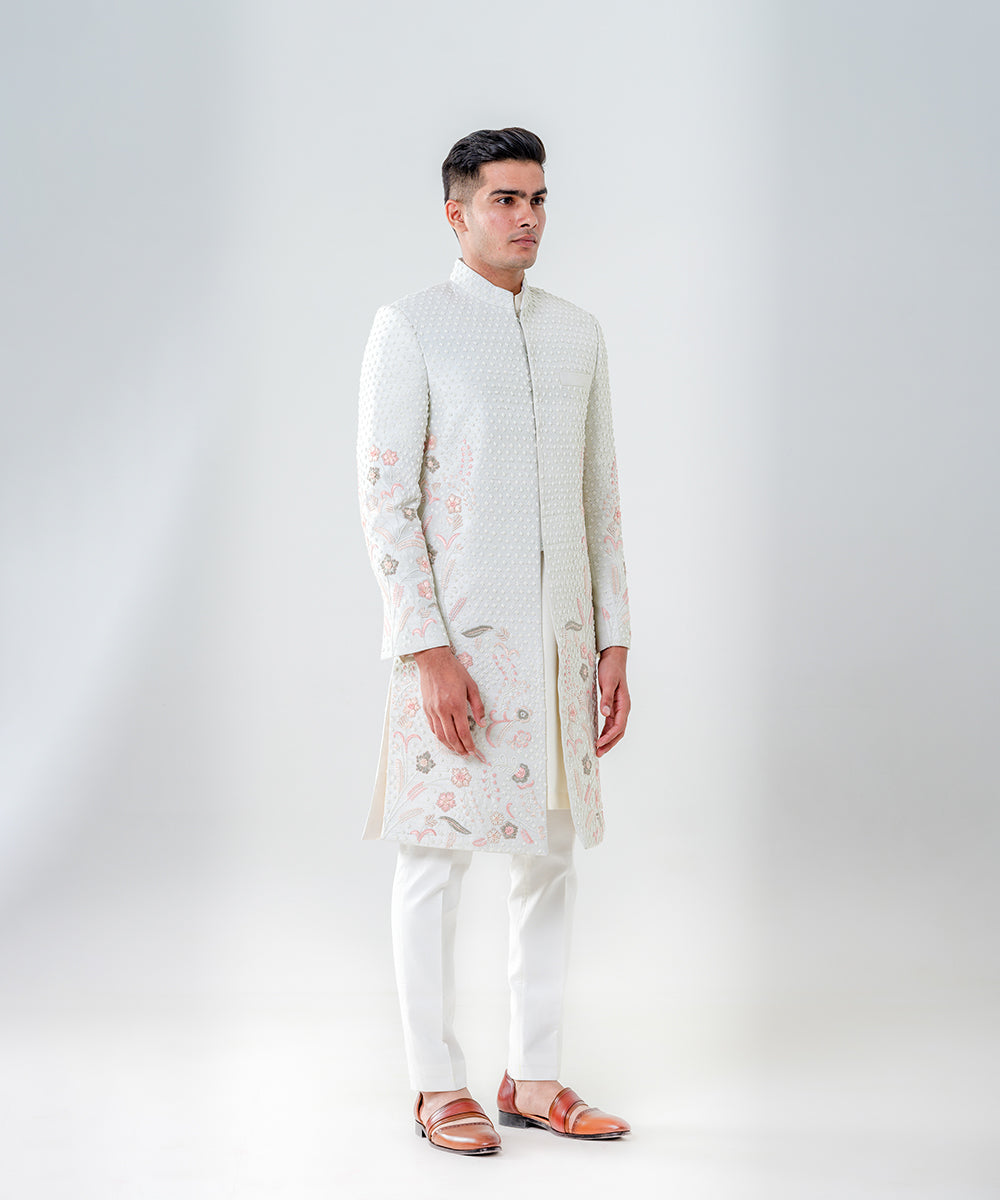 Mint Green Fully Embellished Sherwani