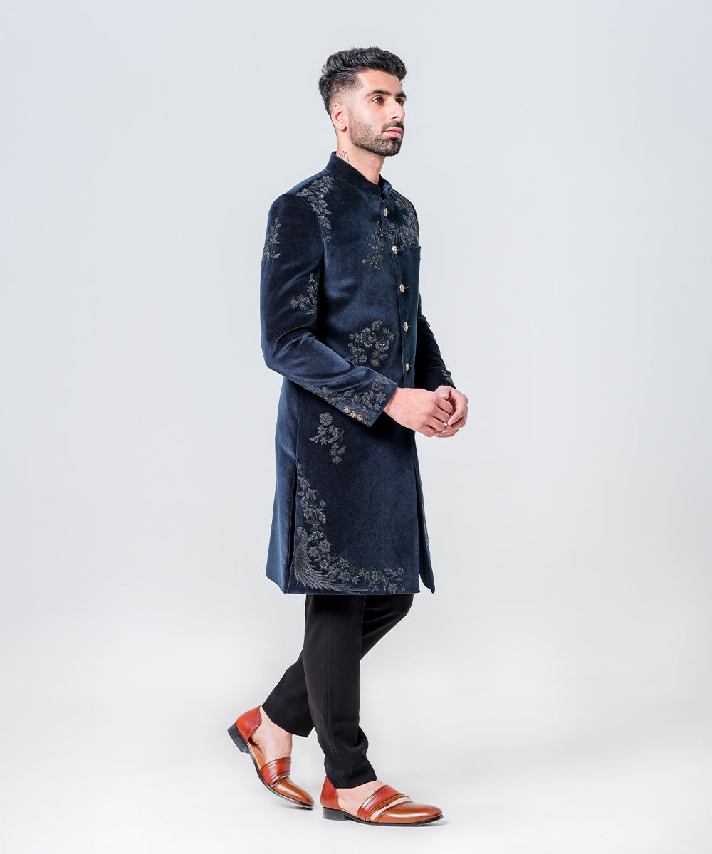 Dark Green Fully Embellished Sherwani