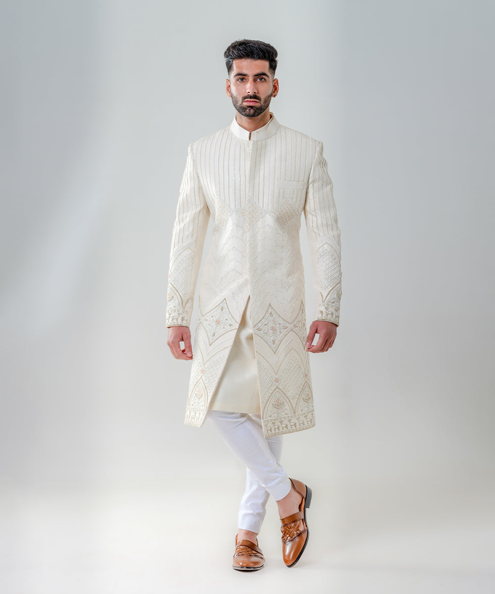 Ivory Fully Embellished Sherwani