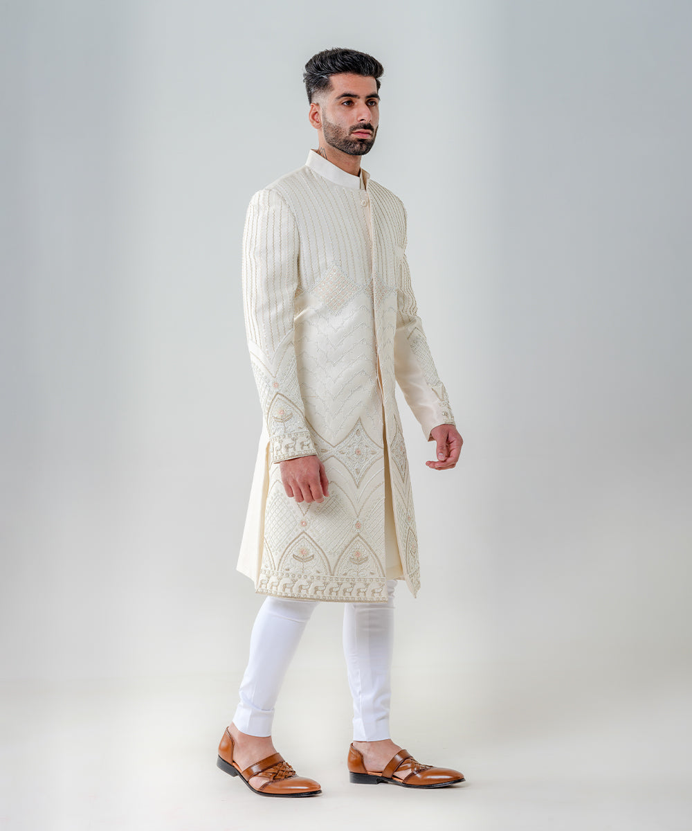 Ivory Fully Embellished Sherwani