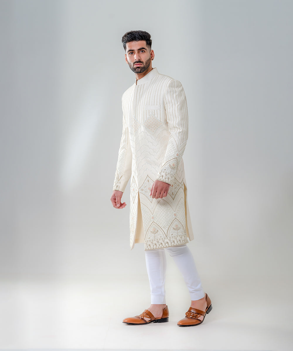 Ivory Fully Embellished Sherwani