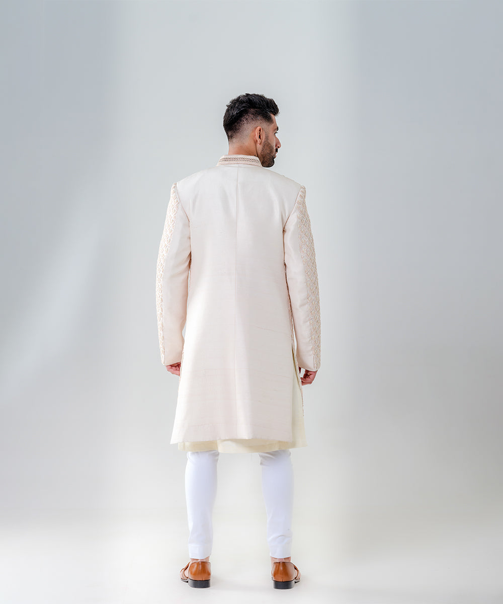 Salmon Pink Fully Embellished Sherwani