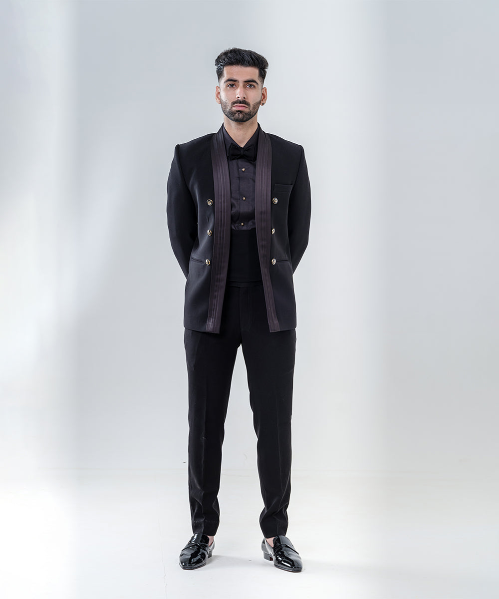 Black Tuxedo With Pleated Lapel