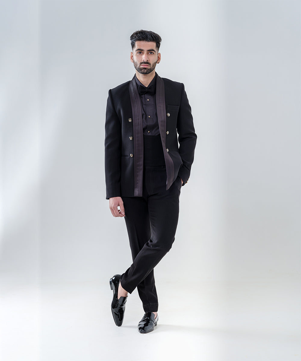 Black Tuxedo With Pleated Lapel