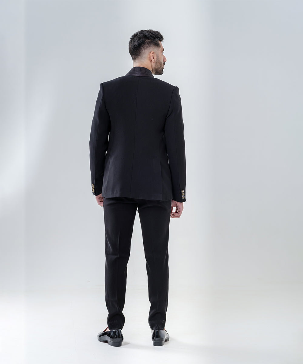 Black Tuxedo With Pleated Lapel