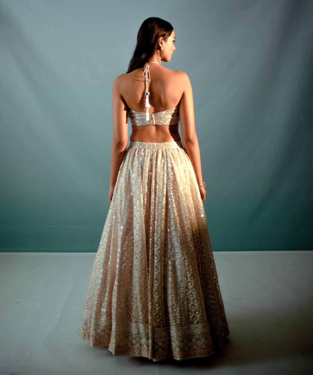 Nude Embroidered Lehenga Set