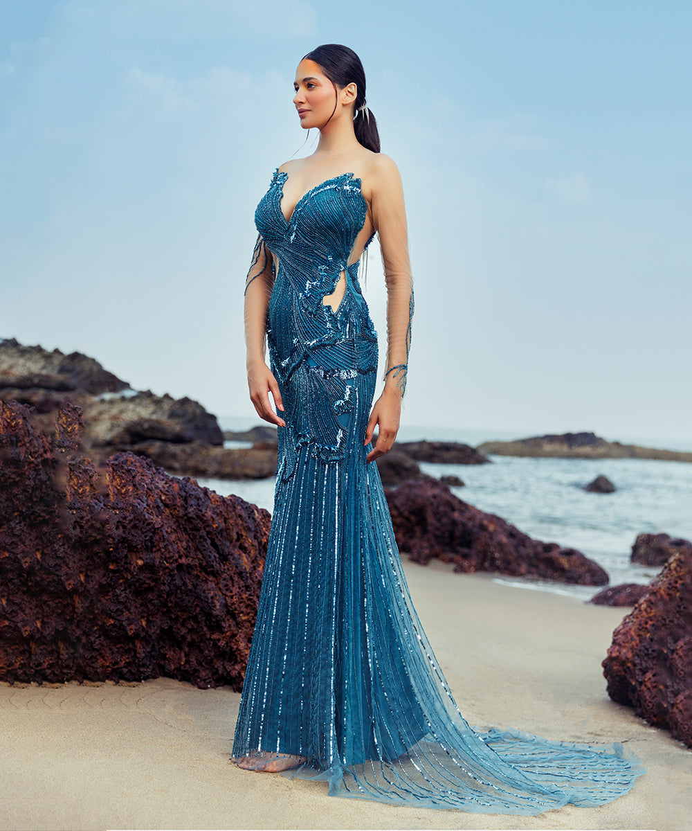 Cobalt Fin Gown