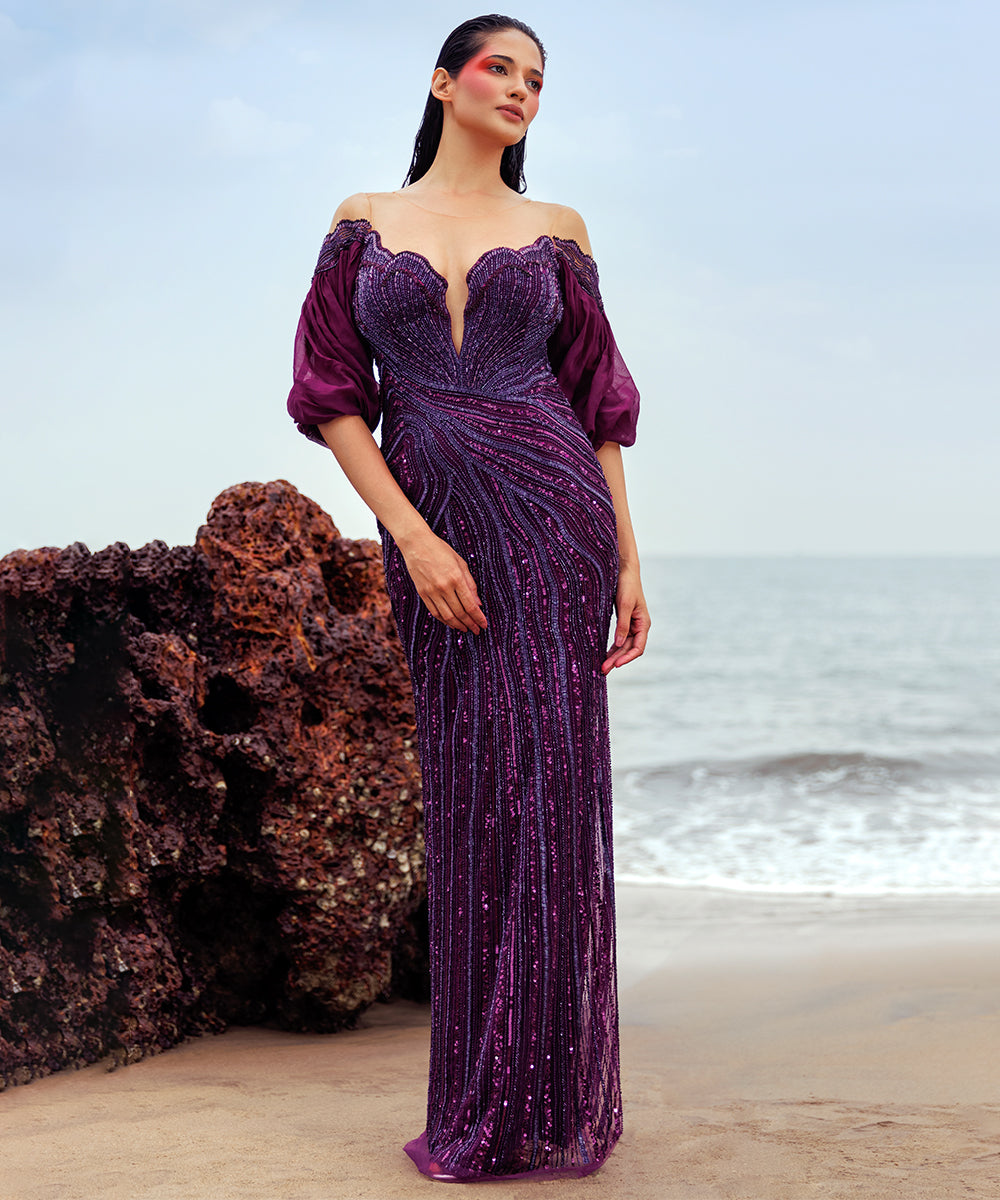 Aubergine Mermaid Gown