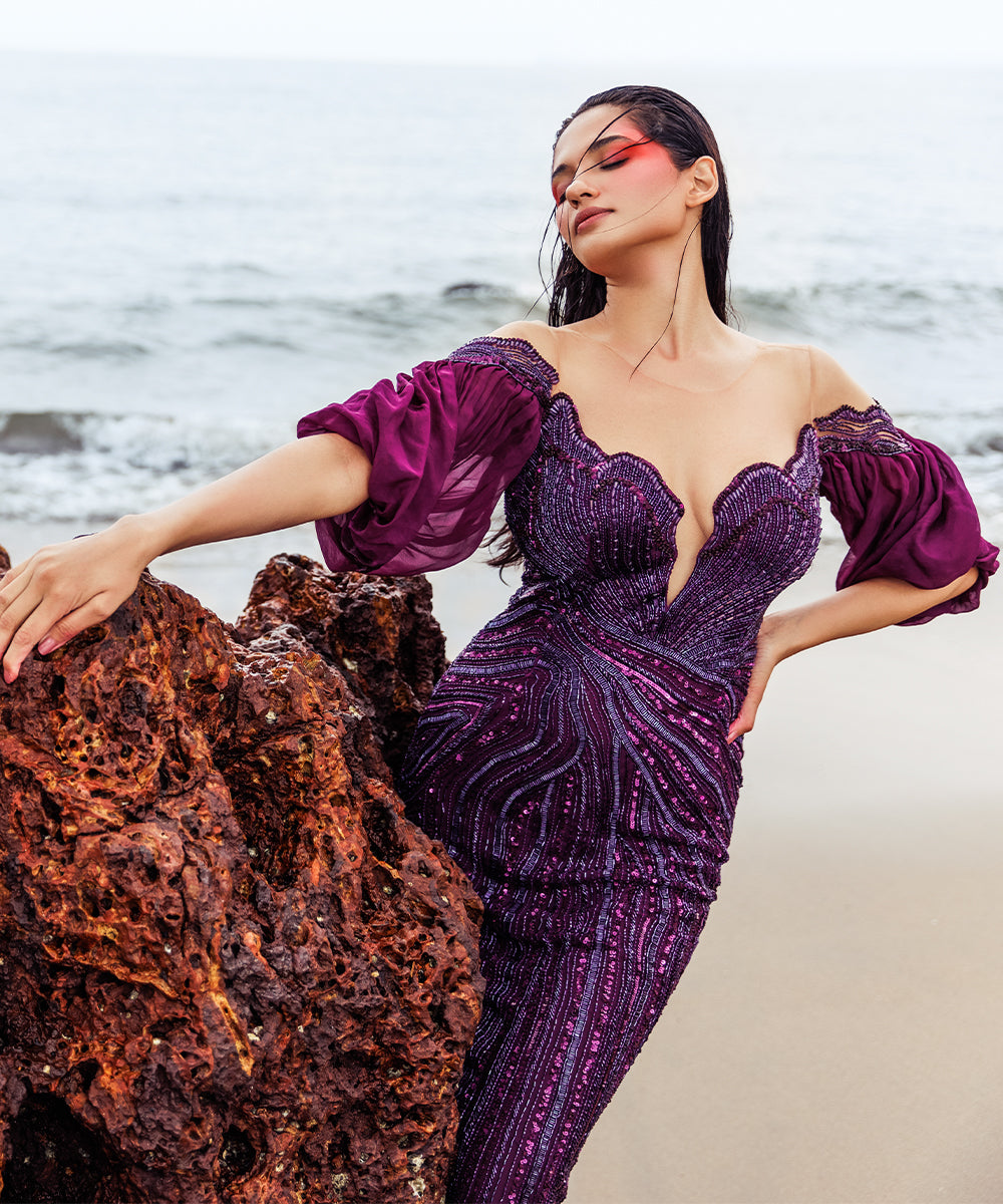 Aubergine Mermaid Gown