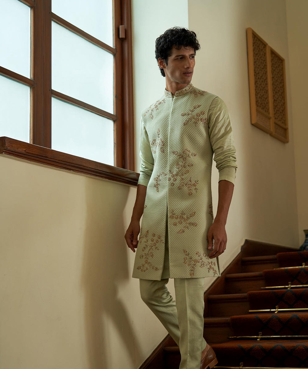 Celedon Sleeveless Sherwani