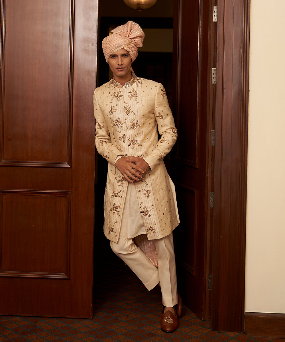 Soft petal sherwani set