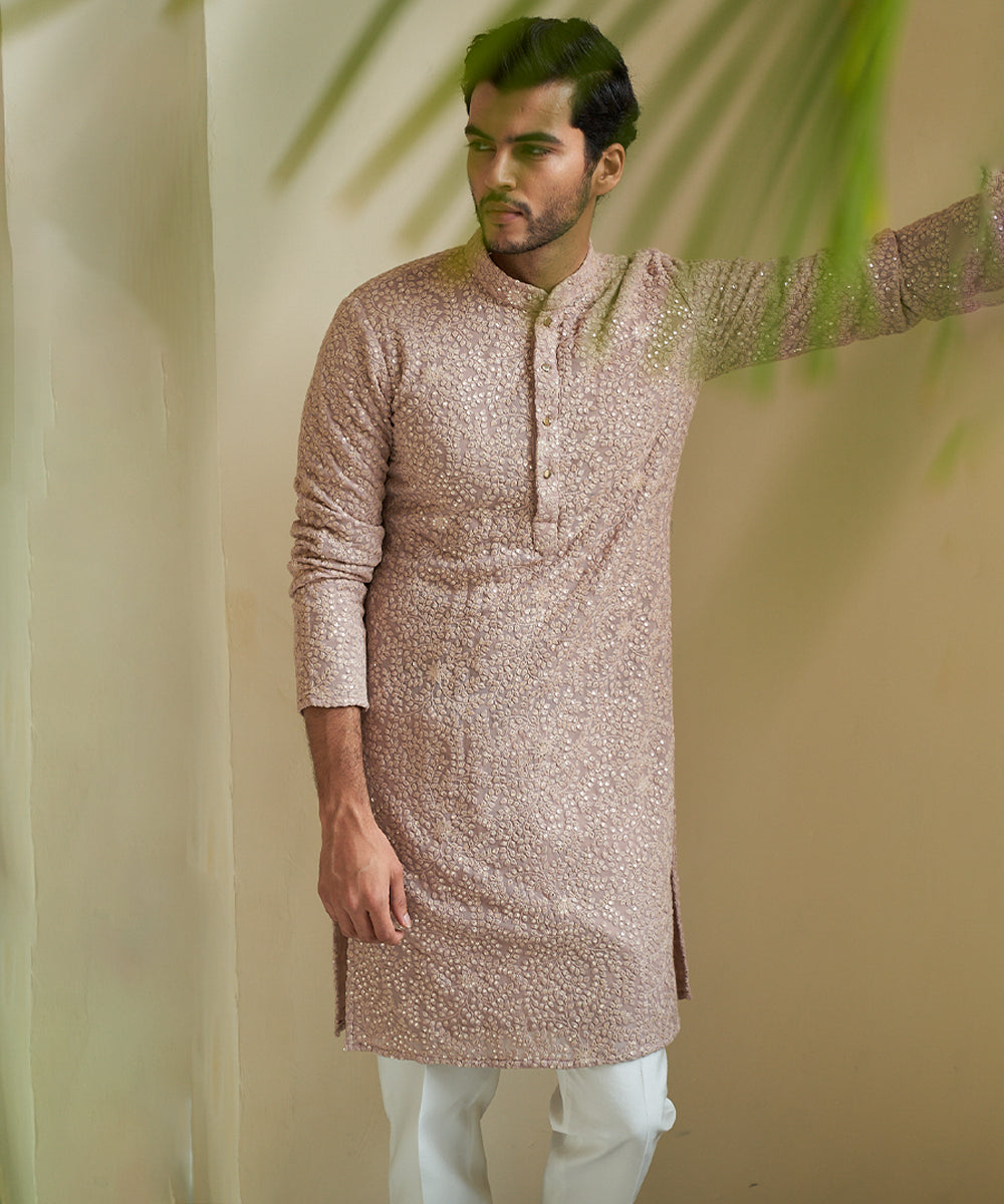 Pale mauve kurta set