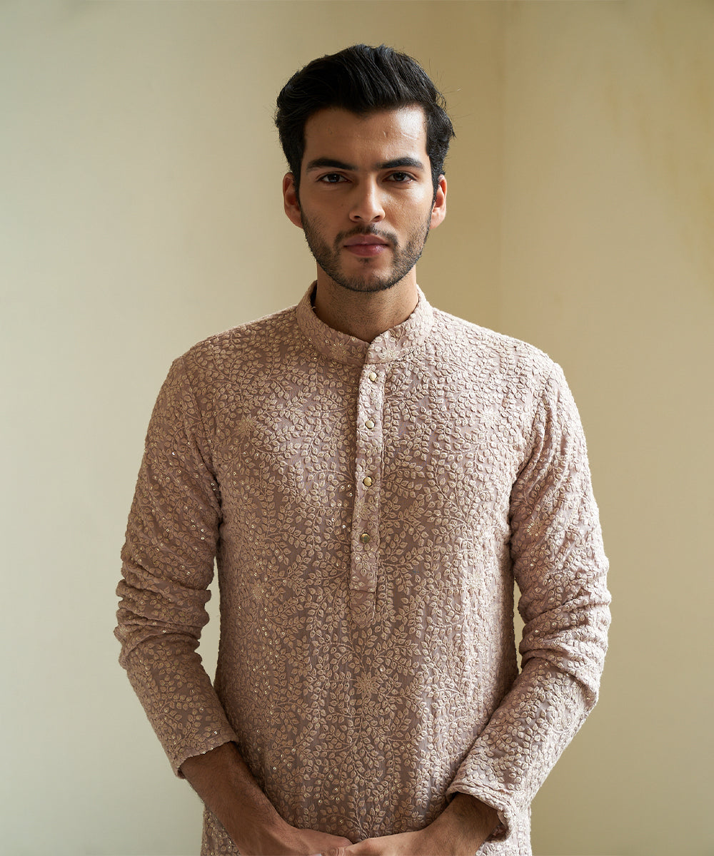 Pale mauve kurta set