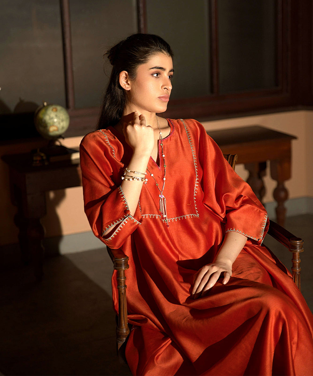 Rust Orange Kaftan