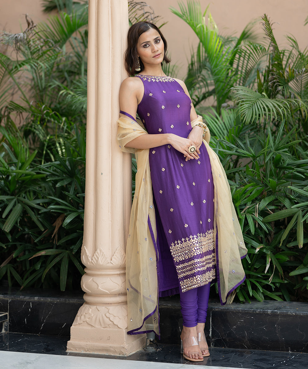 Purple Chudidar Set