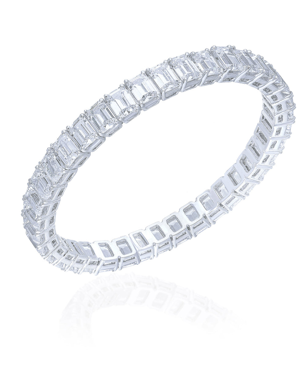 Emerald Cut Solitaire Bangle By Hyba Jewels