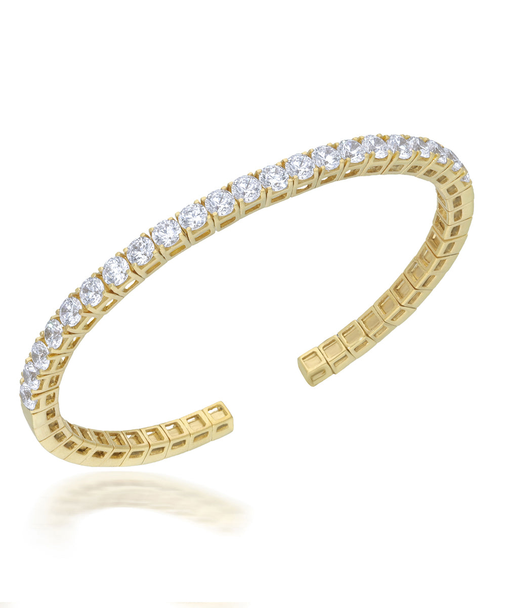 Solitaire Bangle in Gold Finish By Hyba Jewels