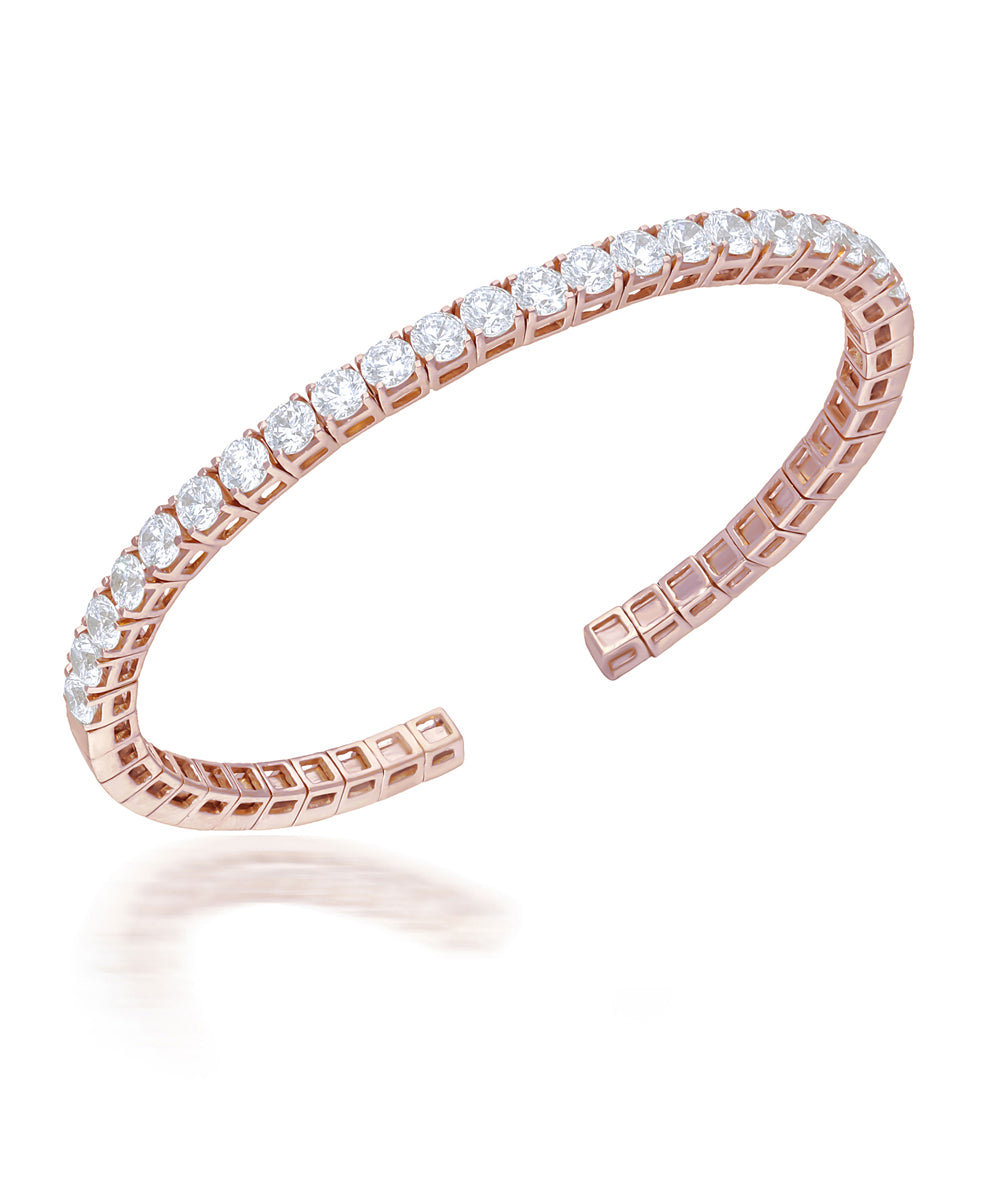 Solitaire Bangle in Rose Gold Finish By Hyba Jewels