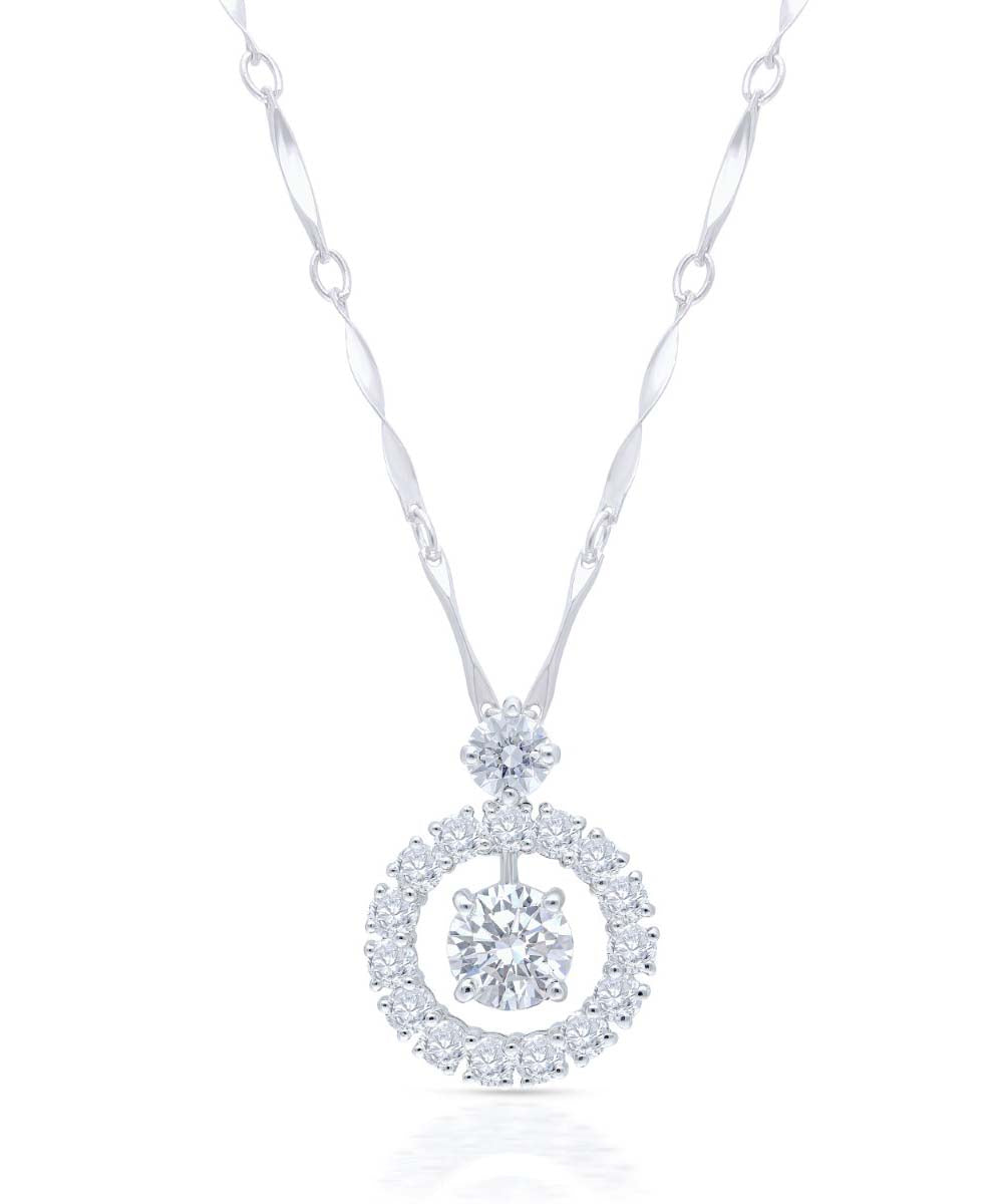 Round Solitaire Chain Pendant By Hyba Jewels