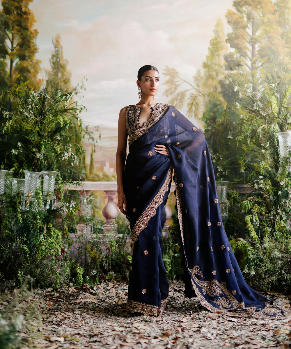 Navy Blue Saree set