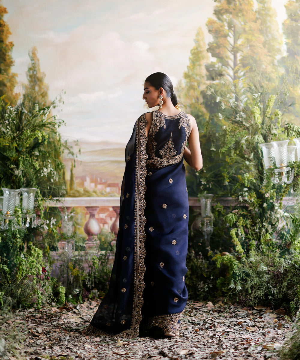 Navy Blue Saree set