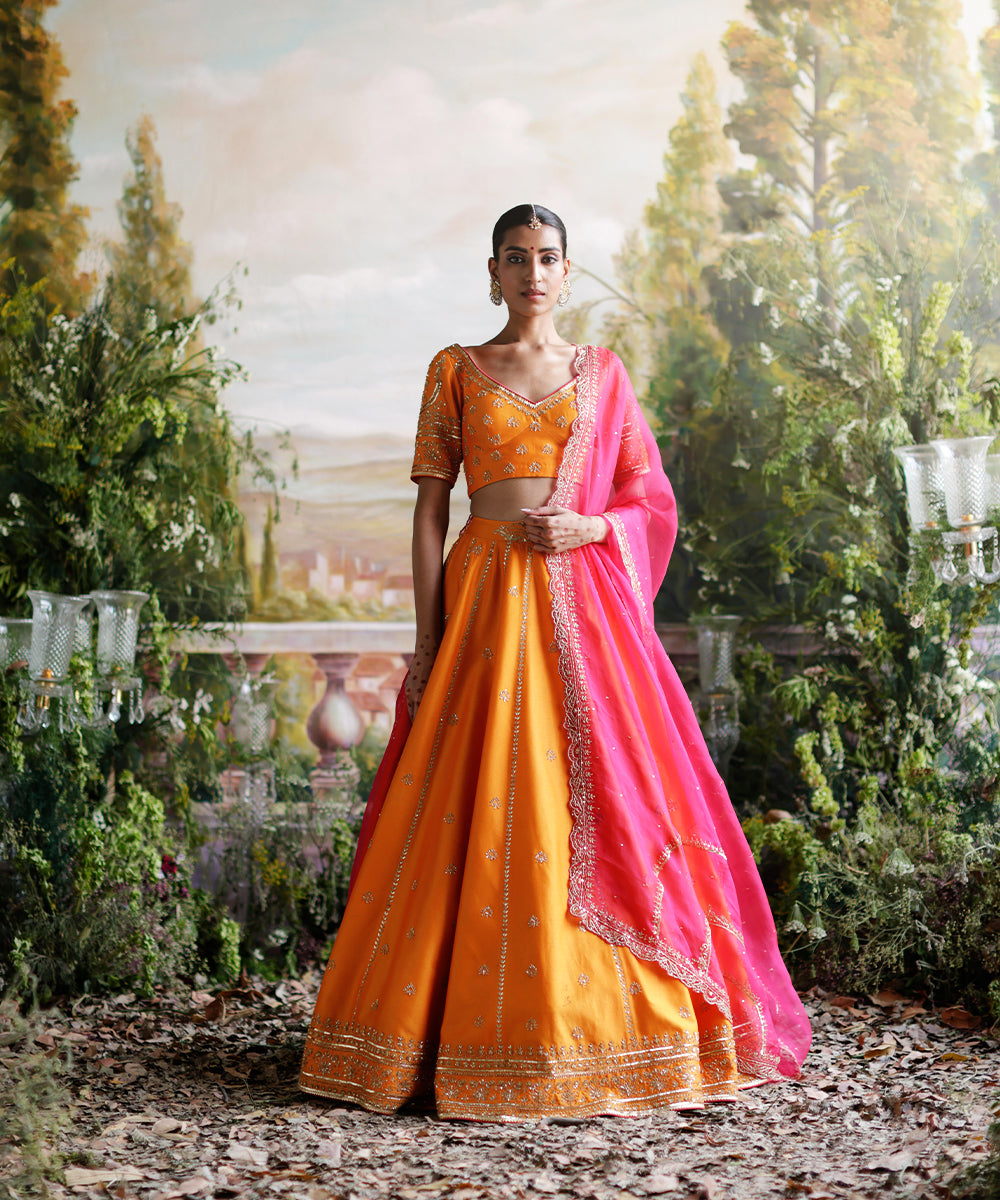 Orange Lehenga Set