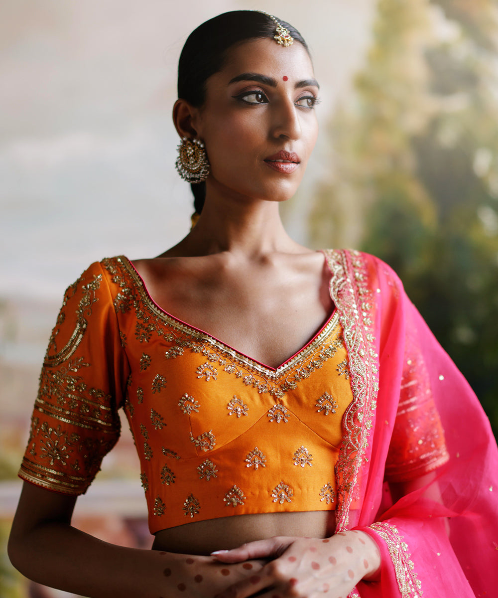 Orange Lehenga Set